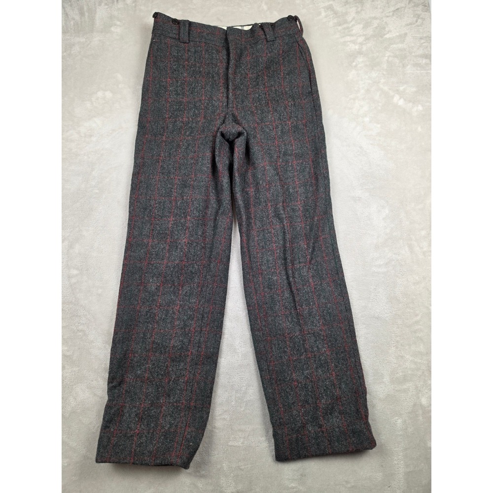 Vintage Woolrich Wool Trousers Mens 32x32 Gray Plaid Made in USA Hunting Heavy